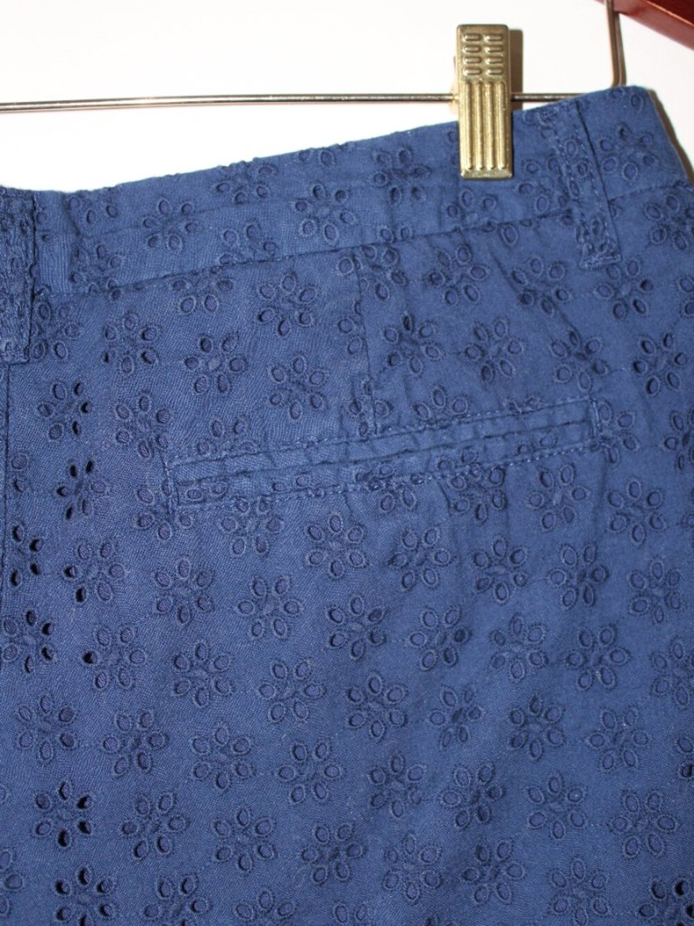 Faded Glory Cotton Navy Blue Eyelet Shorts - Size 10 - Picture 7 of 9